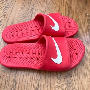 Nike slide sandals red slides summer shower pool beach  m8/w9